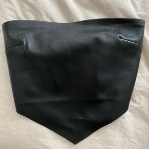 Faux leather scarf top